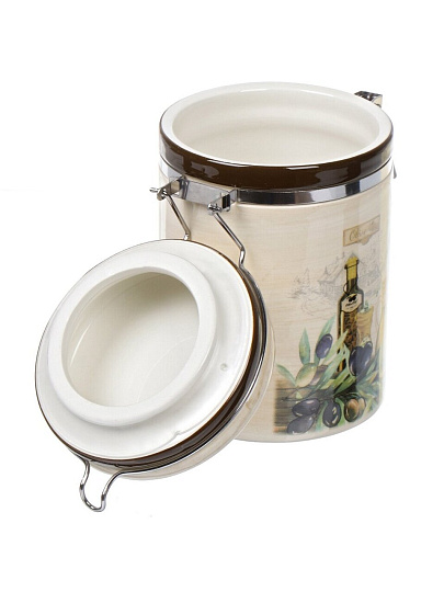 Банка для сыпучих продуктов, доломит, 0.55 л, с крышкой, Daniks, Левадия