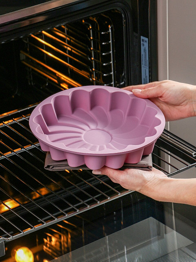 Форма для запекания силикон, 23х23х4.5 см, круглая, Хорс, Plum Ромашка, П-01-60-(205)