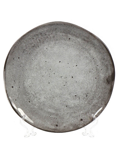 Тарелка обеденная, керамика, 26 см, круглая, Stone Dark, Fioretta, TDP574/DMD041