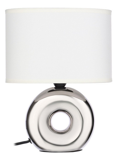 Светильник настольный, E14, 40 Вт, серебристый, абажур бежевый, BY, Осло, 476-011