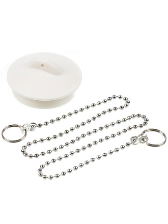 Пробка для ванны Orio, с цепочкой, белые, АБ-4178-1