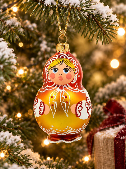 Елочное украшение Елочка, Матрёшка звонкая, 8 см, С1281