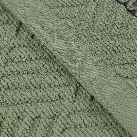 Полотенце кухонное махровое, 30х50 см, 450 г/м2, 100% хлопок, Barkas, Листопад, зеленое, Узбекистан