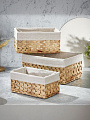 Набор корзин 3 шт, прямоугольный, плетеный, 34х24х16 см, 30х20х14 см, 26х16х12 см, МП, B090098