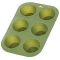 Форма для запекания силикон, 17.5х25.5 см, прямоугольная, 6 кексов, Daniks, Verde, Y4-7042 - фото 2