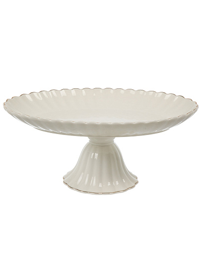 Ваза для фруктов, фарфор, на ножке, 25.4 см, Bonjart, Золотая линия, ТМ Глория, 202484