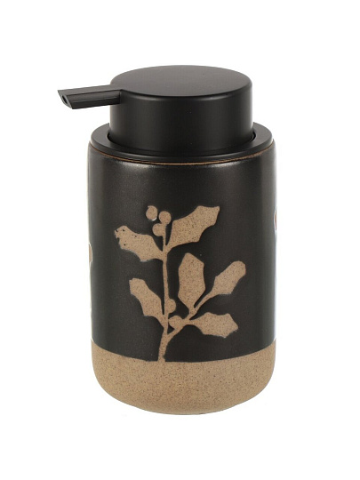 Дозатор для жидкого мыла, керамика, 8x11.2/13.7 см, 350 мл, черный, BCE0766AA-LD