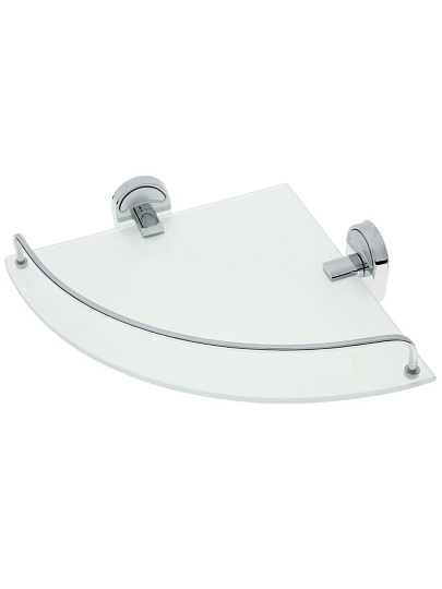 Полка для ванной стекло, настенная, угловая, 23х23 см, Solinne, Base, 2552.383