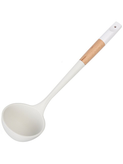 Половник для кухни, бамбук, силикон, белый, Daniks, Skandi, WFCFA-0037-3