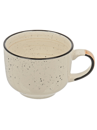 Бульонница керамика, 500 мл, с ручкой, Фьюжен Миели, Elrington, 225-27030, бежевая