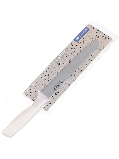 Нож кухонный Daniks, Латте, для хлеба, нержавеющая сталь, 20 см, рукоятка пластик, YW-A383-BR