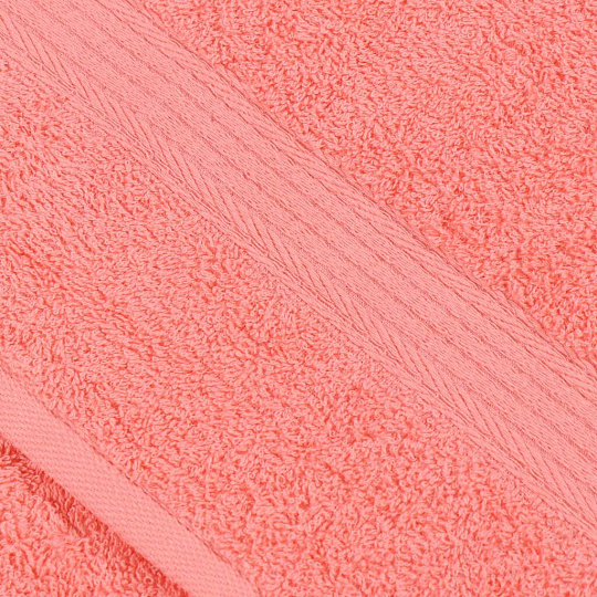 Полотенце банное 50х90 см, 100% хлопок, 375 г/м2, жаккард, Вышневолоцкий текстиль, лососевое, 311, Россия, К1-5090.120.375