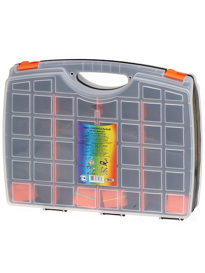 Ящик-органайзер для инструмента, двусторонний со сменными вставками, 42.5х33х8.5 см, Profbox, ЕD-40