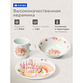 Набор посуды керамика, 3 шт, Замок принцессы, тар. 17.5/18 см, сал. 15см, круж. 230мл, Daniks - фото 7