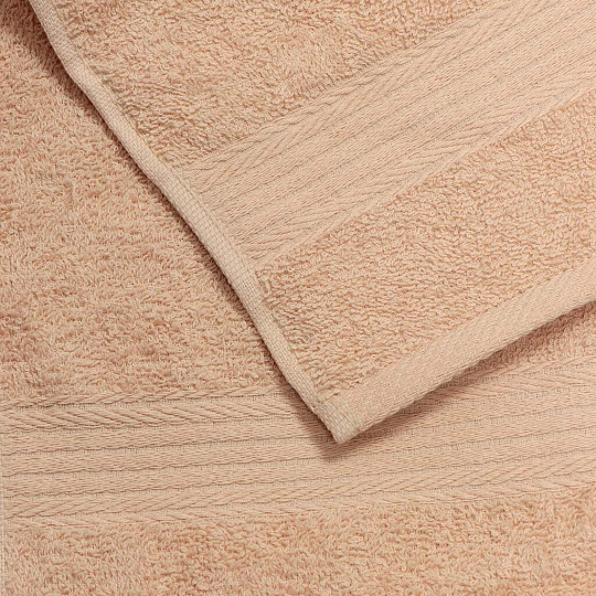 Полотенце кухонное махровое, 35х60 см, Вышневолоцкий текстиль, Жаккардовый бордюр, светло-бежевое, Россия, Ж1-3560.120.375