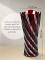 Ваза стекло, настольная, 23.7х10.8 см, Рубин спираль, Y4-6623 - фото 3