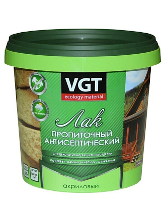 Лак VGT, антисептик, полуглянцевый, акриловый, сосна, для внутренних и наружных работ, 0.9 кг