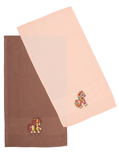 Набор полотенец кухонных 2 шт, 33х60 см, вафельный, 100% хлопок, Dinosti, Имбирный пряник, Россия