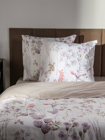 Постельное белье 1.5-спальное, простыня 145х215 см, 1 наволочка 70х70 см, пододеяльник 145х215 см, Майская ночь, микросатин, Флирт, SJT2501-9