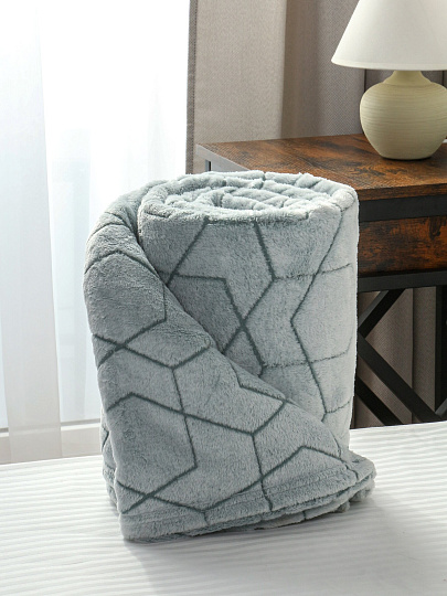 Плед 200х240 см, микрофибра, 100%пэ, 280г, Silvano, Геометрия, зелено-голубой