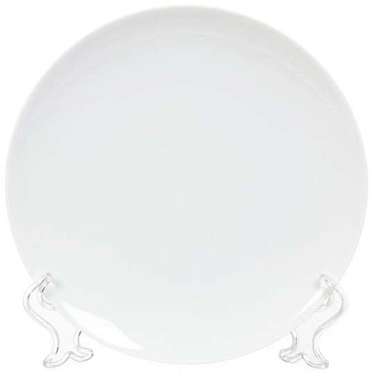 Тарелка обеденная, фарфор, 20 см, круглая, Универсал Белье, Добрушский фарфоровый завод, 4С0591Ф34