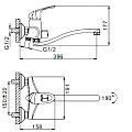 Смеситель для ванны, Frap, с картриджем, хром, F2205 - фото 2