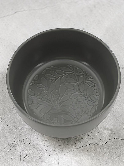 Салатник керамика, круглый, 14х7 см, 0.84 л, Серый рельефный, МФК, MFK20510, серый