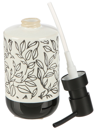 Дозатор для жидкого мыла для ванной и душа, Черно-белое, керамика, 7.3х11.5/17 см, BCE1160AA-LD