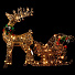 Фигурка декоративная Олень с санями, 60 см, 100 LED, 220 В, Y4-4118 - фото 3