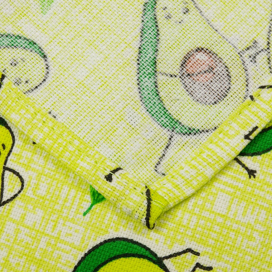 Полотенце кухонное 35х60 см, 100% хлопок, рогожка, Текстильная лавка, Авокадики на велике, Россия, 10317/1