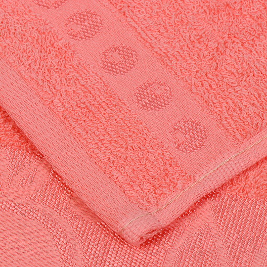 Полотенце кухонное махровое, 35х60 см, 100% хлопок, Вышневолоцкий текстиль, Жаккард Бордюр Фрукты, лососевое, 311, Россия, Ж1-3560.969.375