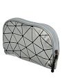 Косметичка полукруглая с ромовидной сеткой, серебристая, 24Х4Х11см, A080064 - фото 3