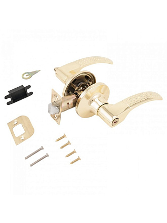 Защелка врезная, Стандарт, 8510 BK PB, 10146, с фиксатором, золото