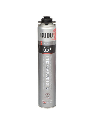 Пена монтажная KUDO, Proff 65+, профессиональная, 65 л, 1 л, летняя, KUPP10S65+