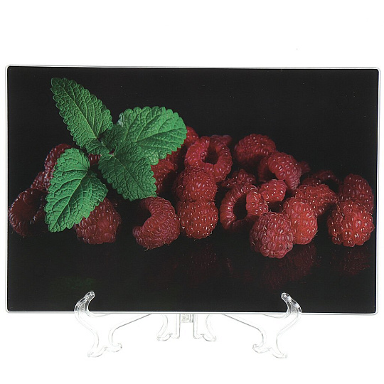 Доска разделочная стекло, 30х20 см, прямоугольная, Daniks, Малина