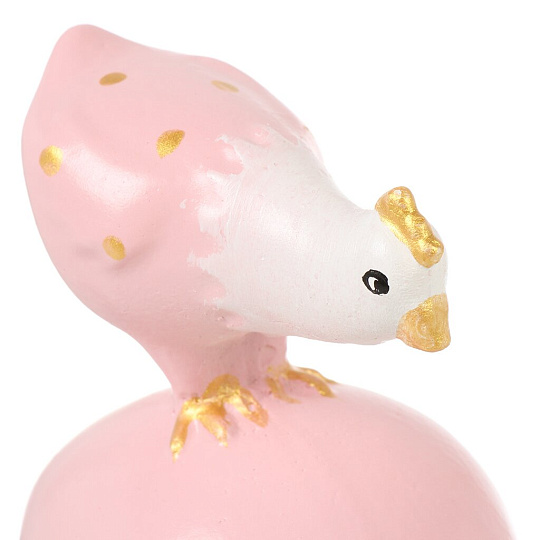 Фигурка декоративная гипс, Курочка на яйце-3, 10.5х12.5 см, розовая, Evis, 28 2885 0001