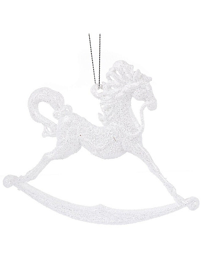 Елочное украшение Лошадка, белое, 14х12 см, SYYKLB-1822119
