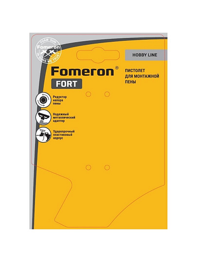 Пистолет для монтажной пены, пластик, с металлическим адаптером, Fomeron, Fortissimo, 590223