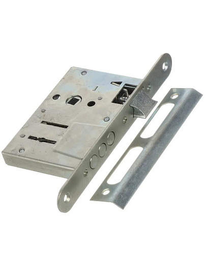 Замок врезной Омега, ЗВ9.1-03, 00-00006363, ручка в комплекте, цилиндровый, коричневый