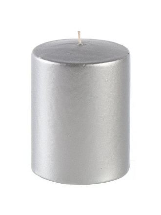 Свеча декоративная, 8х6 см, цилиндр, серебро, Evis, 13 8165 31 00