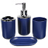 Набор для ванной 6 предметов, синий, пластик, урна, дозатор, ершик, подставка для зубных щеток, мыльница, стакан, T2022-7068 - фото 4