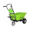 Тележка садовая трехколесная, пластик, 100 кг, 106 л, да, 40V, Greenworks, G40GC, 7400007 - фото 2