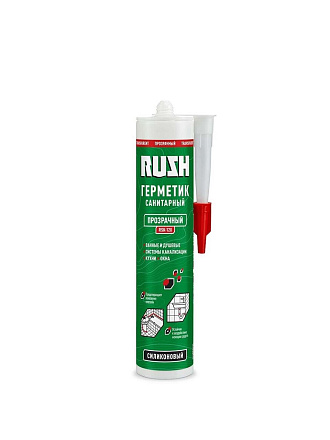 Герметик силиконовый, санитарный, KUDO, RUSH, RSK-120, 310 мл, прозрачный