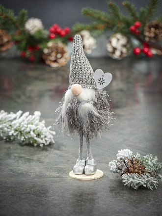 Фигурка декоративная Гномик, 22 см, серая, Y4-8434