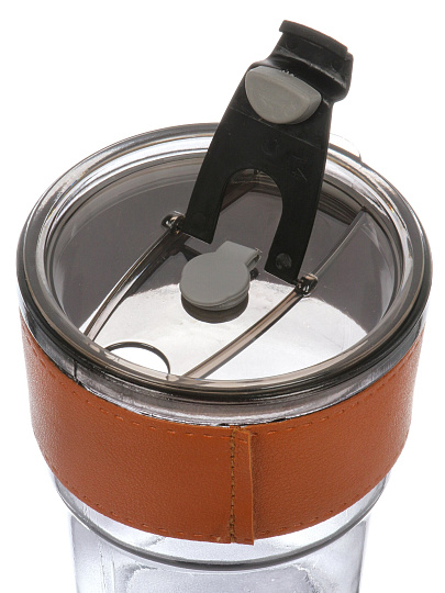 Стакан 400 мл, стекло, Графит, с трубочкой, B060519