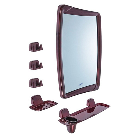 Зеркало для ванной комнаты НВ 05115000 с полкой рубиновый перламутр, 35х52 см