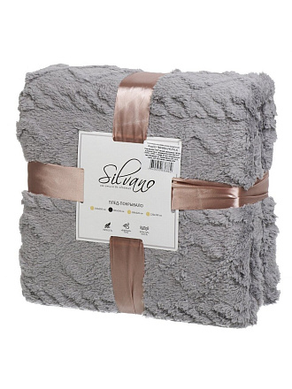 Плед 2-спальный, 180х200 см, велсофт жаккард, 100% полиэстер, Silvano, Уют, серый, 180/006-UYUT/LA