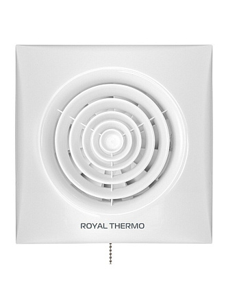 Вентилятор вытяжной настенный, выключатель, Royal Thermo, установочный диаметр 100 мм, 10 Вт, 100 м³/ч, белый, RAFR 100 P, НС-1608398