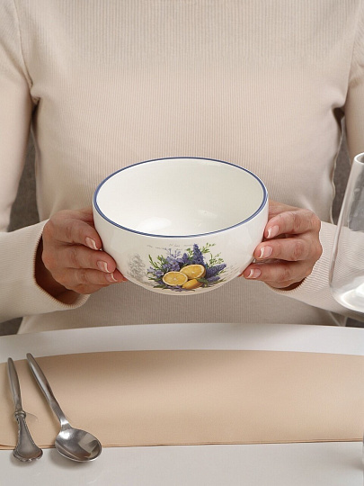 Салатник доломит, круглый, 13.7х6.6 см, 0.58 л, Лаванда, Daniks