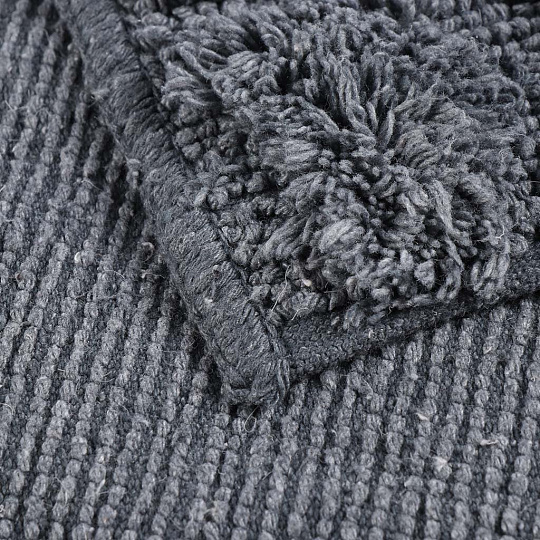 Коврик для ванной, 0.6х0.9 м, 100% хлопок, антрацитовый, Karteks, 1025/60.03, однотонный